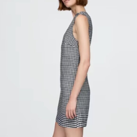 Gap × DÔEN Responsibly Made Sleeveless Navy Denim Gingham Mini Dress 10 - Picture 4 of 8